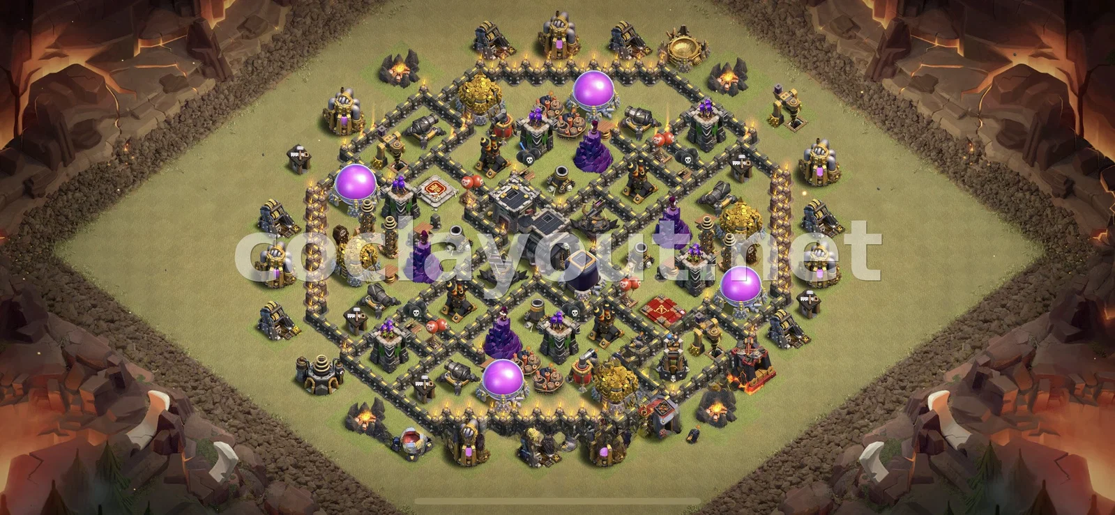 أفضل قاعدة حرب TH9 للدفاع في حرب العشائر – معاينة تصميم TH9