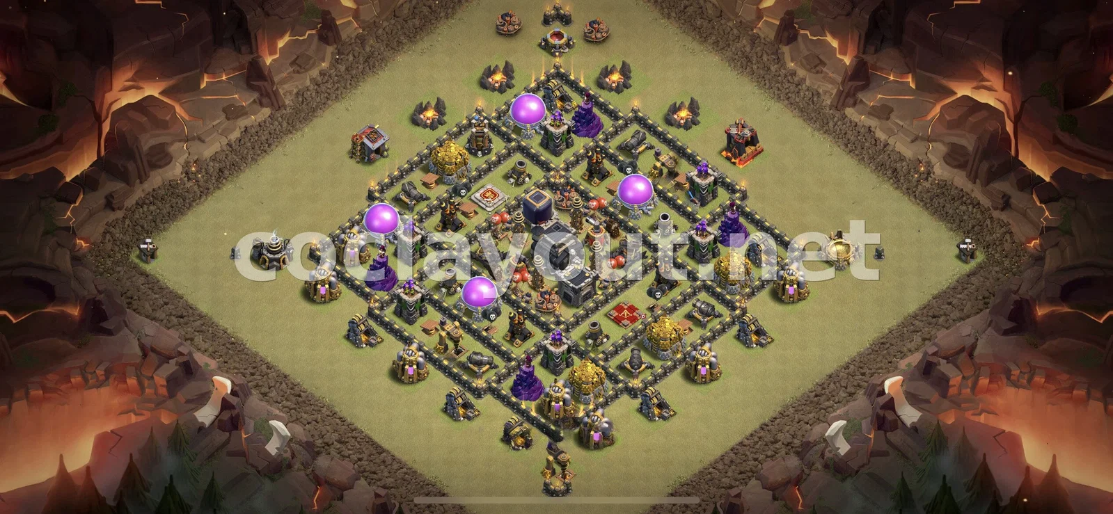أفضل تصميم قاعدة حرب TH9 لحماية القرية في العشائر – معاينة تصميم TH9