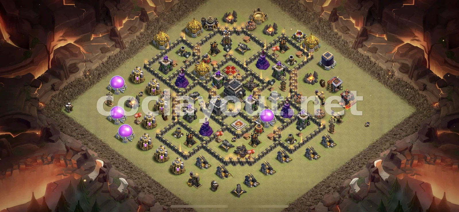 أفضل قاعدة حرب TH9 للدفاع في حرب العشائر – معاينة تصميم TH9