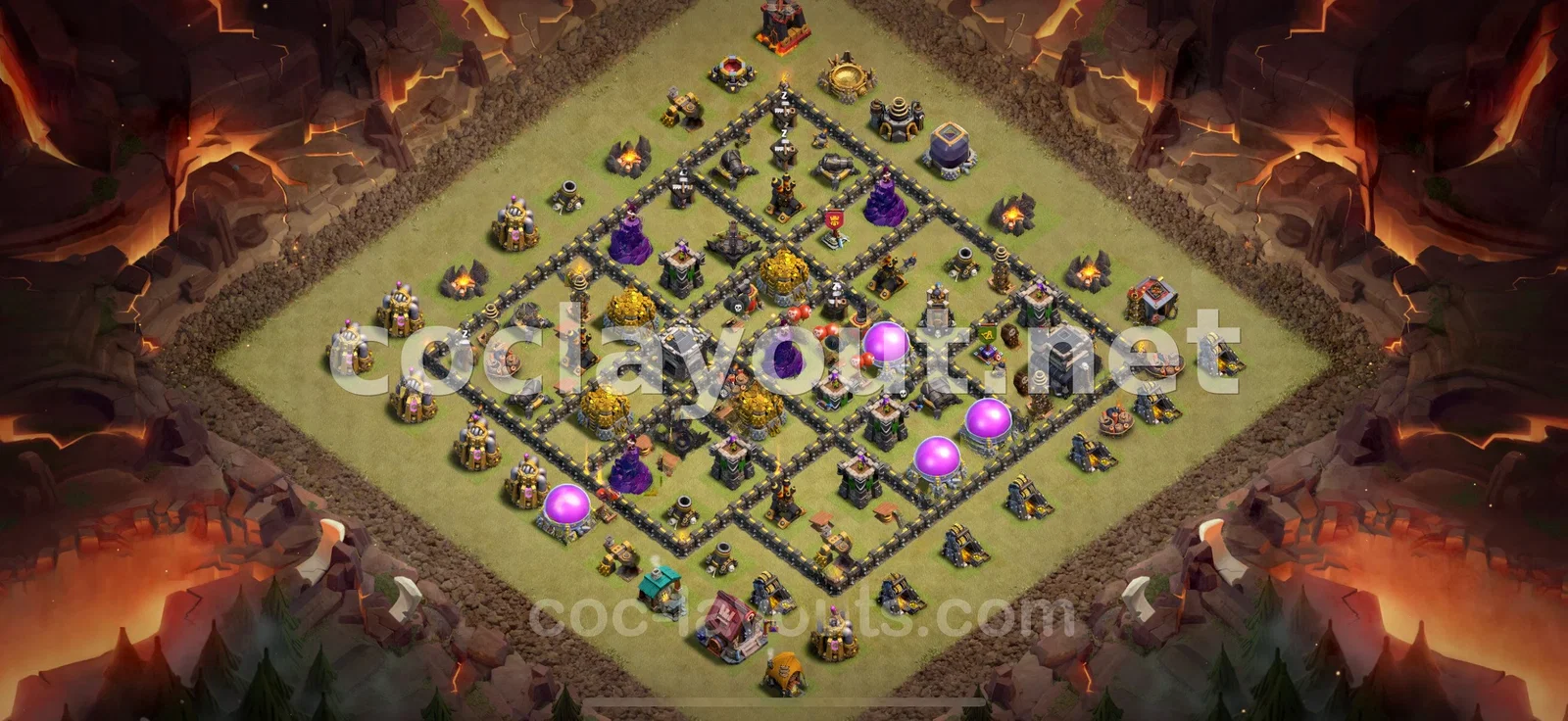 أفضل تصميم قاعدة حرب TH9 لحماية كلاش أوف كلانس – معاينة تصميم TH9
