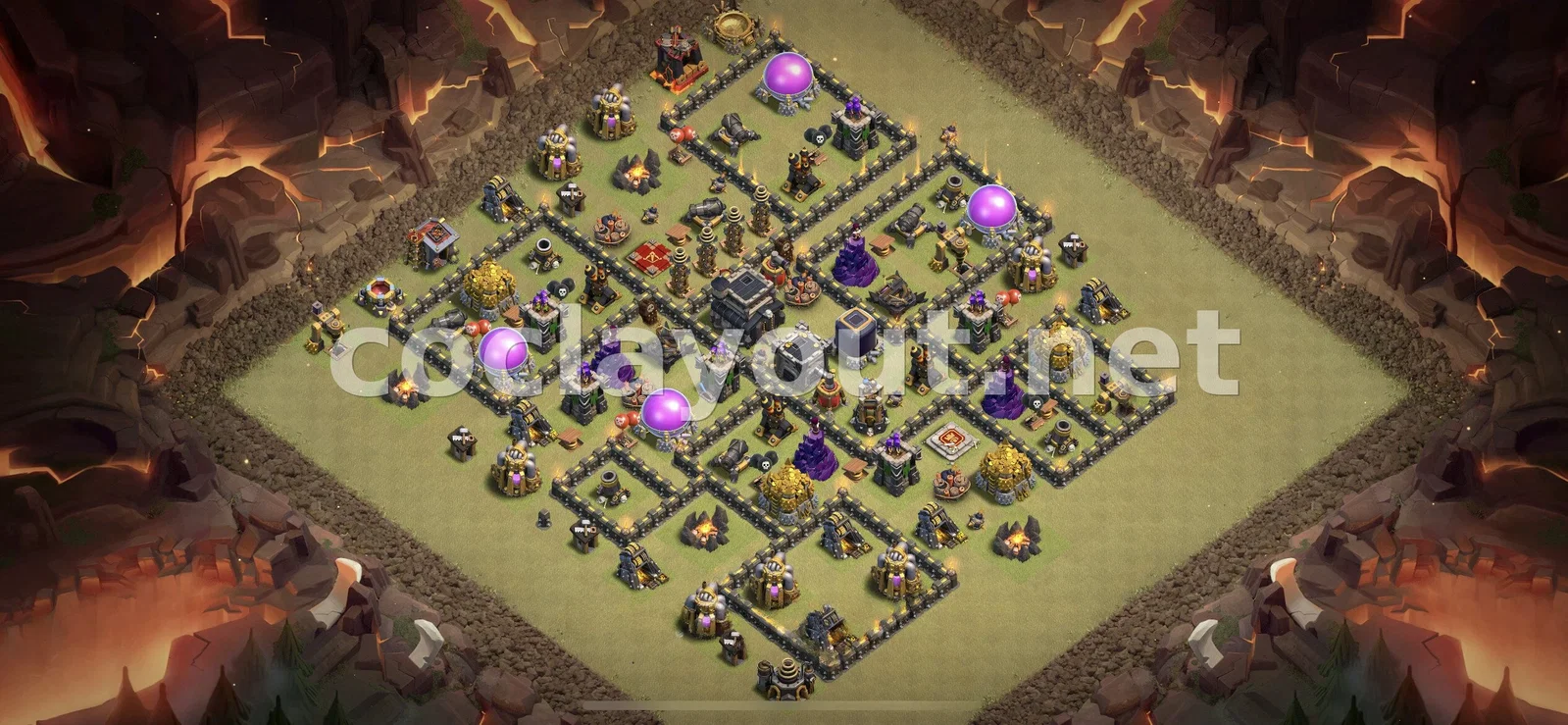Meilleure base de guerre TH9 pour Clash de Clans – aperçu du plan TH9