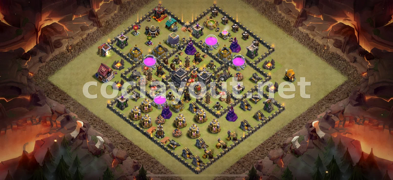 أفضل تصميم قاعدة حرب TH9 لانتصار العشيرة – معاينة تصميم TH9