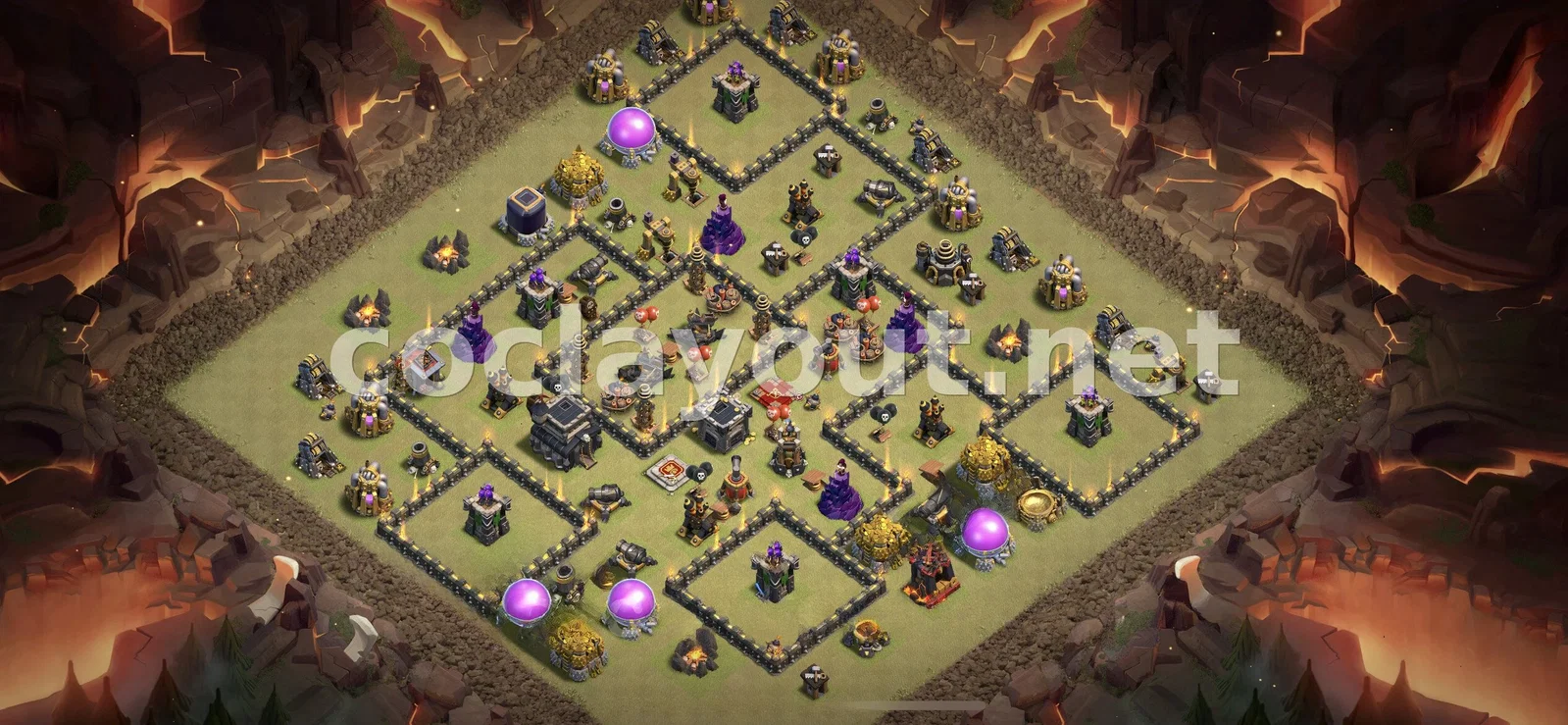 Meilleure base de guerre TH9 pour Guerre de Clans – aperçu du plan TH9
