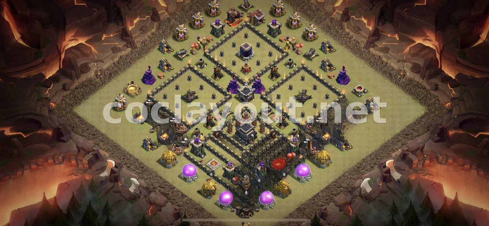 Meilleure base de guerre TH9 pour la Guerre de clans – aperçu du plan TH9