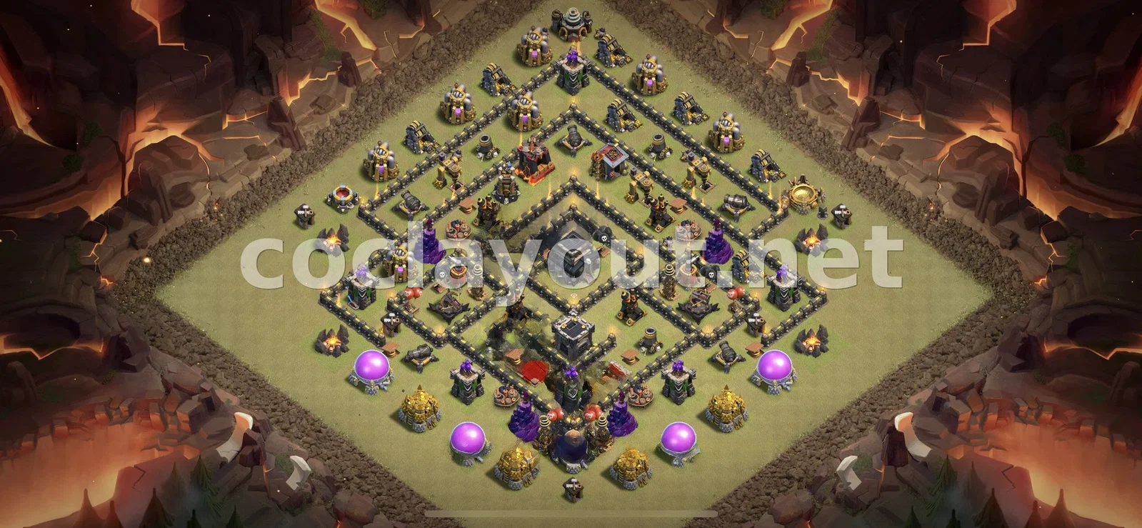 Meilleure base de guerre TH9 pour Guerre de clans – aperçu du plan TH9