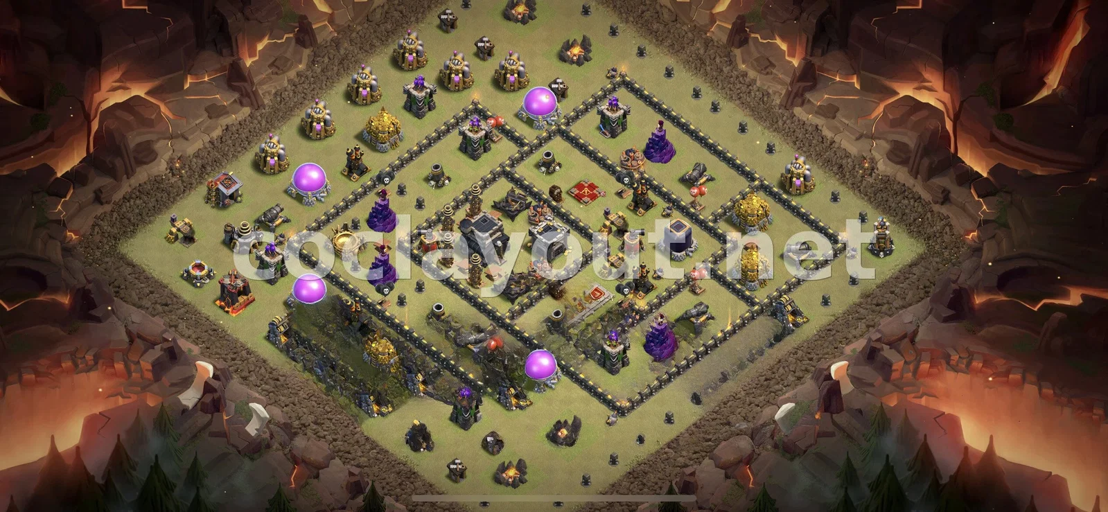 Лучшая база для войны TH9 для защиты клана – превью расстановки TH9