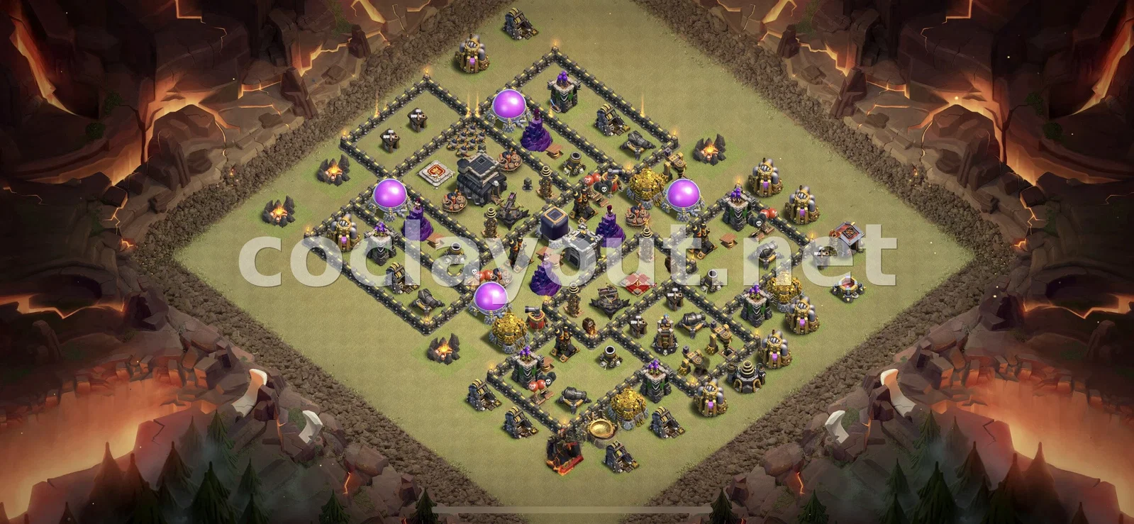 Эффективная база для войны TH9 для войн кланов – превью расстановки TH9