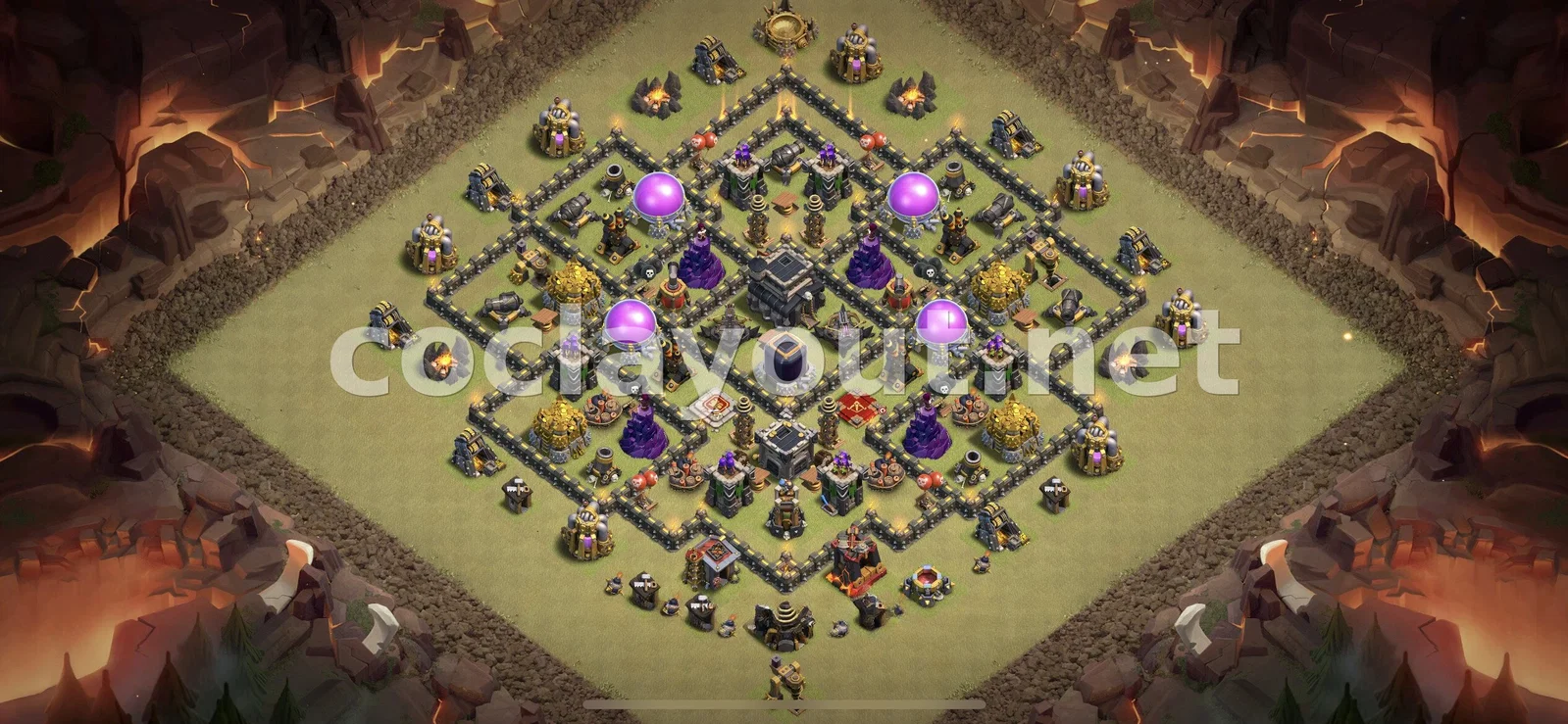 Эффективная база для войны TH9 – превью расстановки TH9