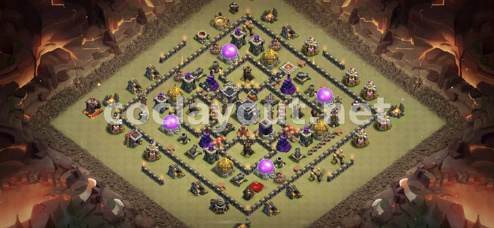 Эффективная база для войны TH9 – превью расстановки TH9