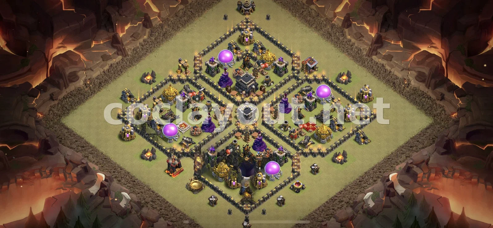 Эффективная база для войны TH9 – превью расстановки TH9
