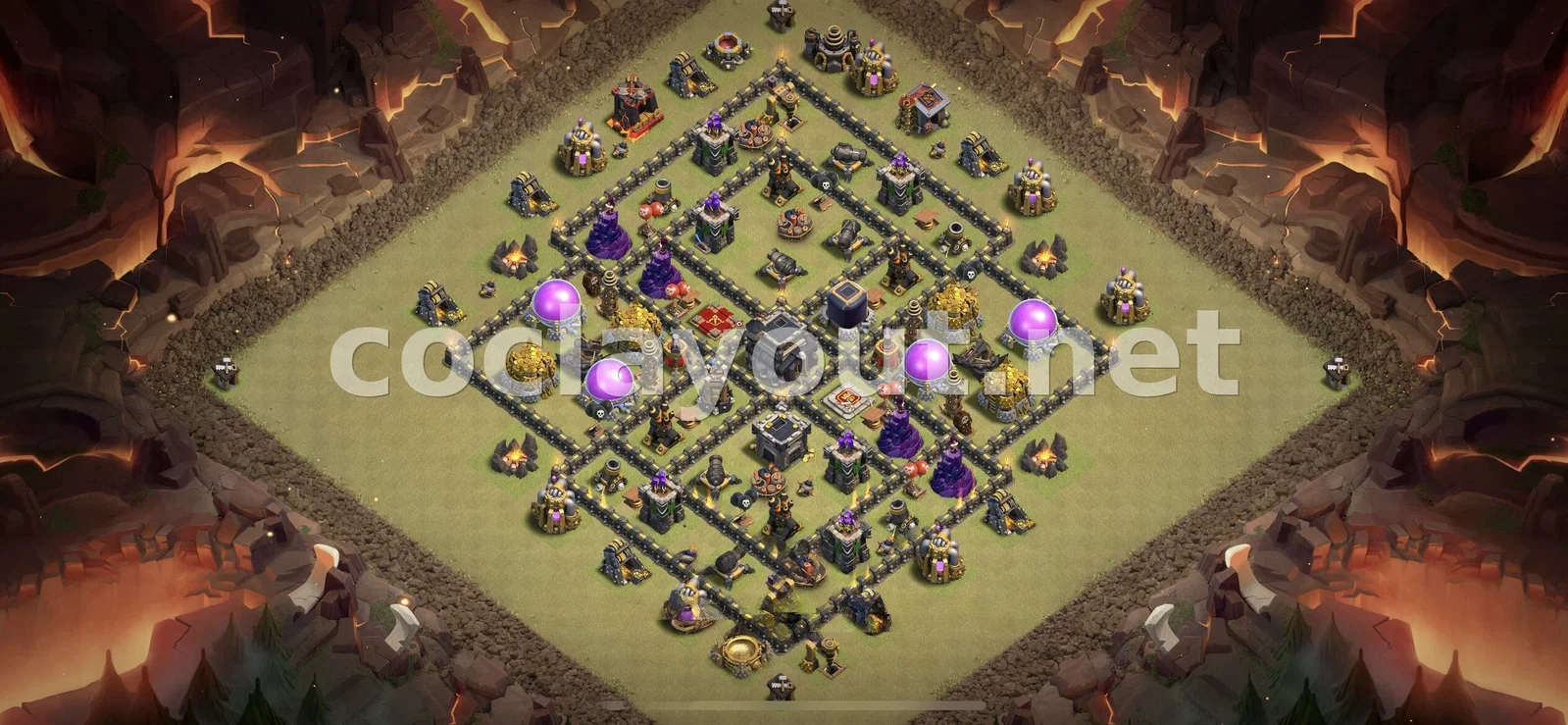 База для войны TH9 для успеха в войнах кланов – превью расстановки TH9