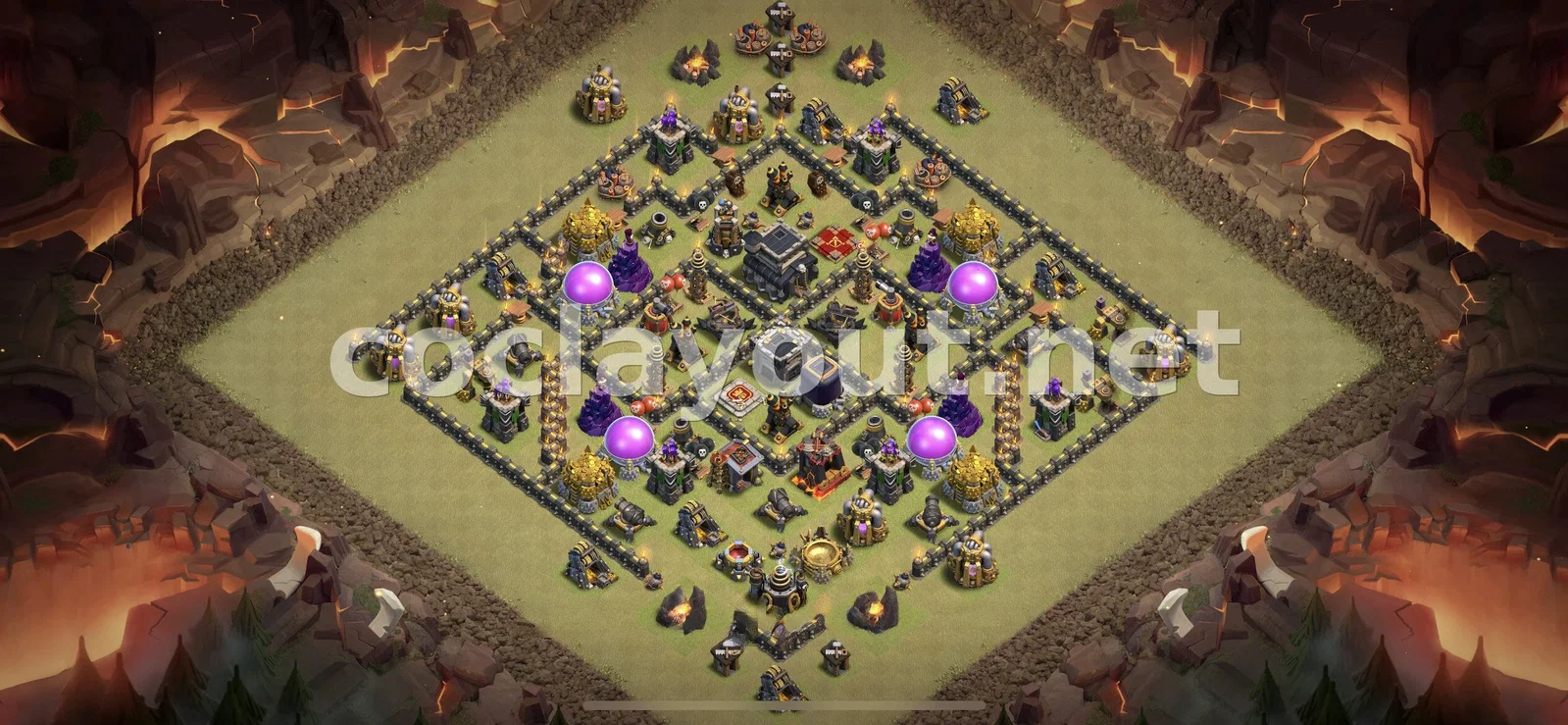 Эффективная база для войны TH9 – превью расстановки TH9
