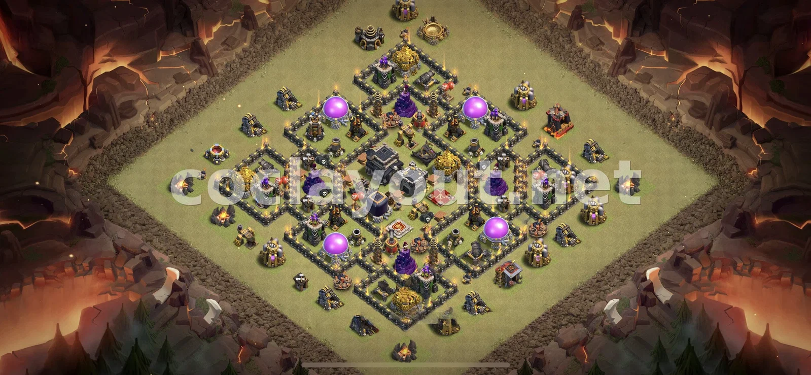 Эффективная База для войны TH9 – превью расстановки TH9
