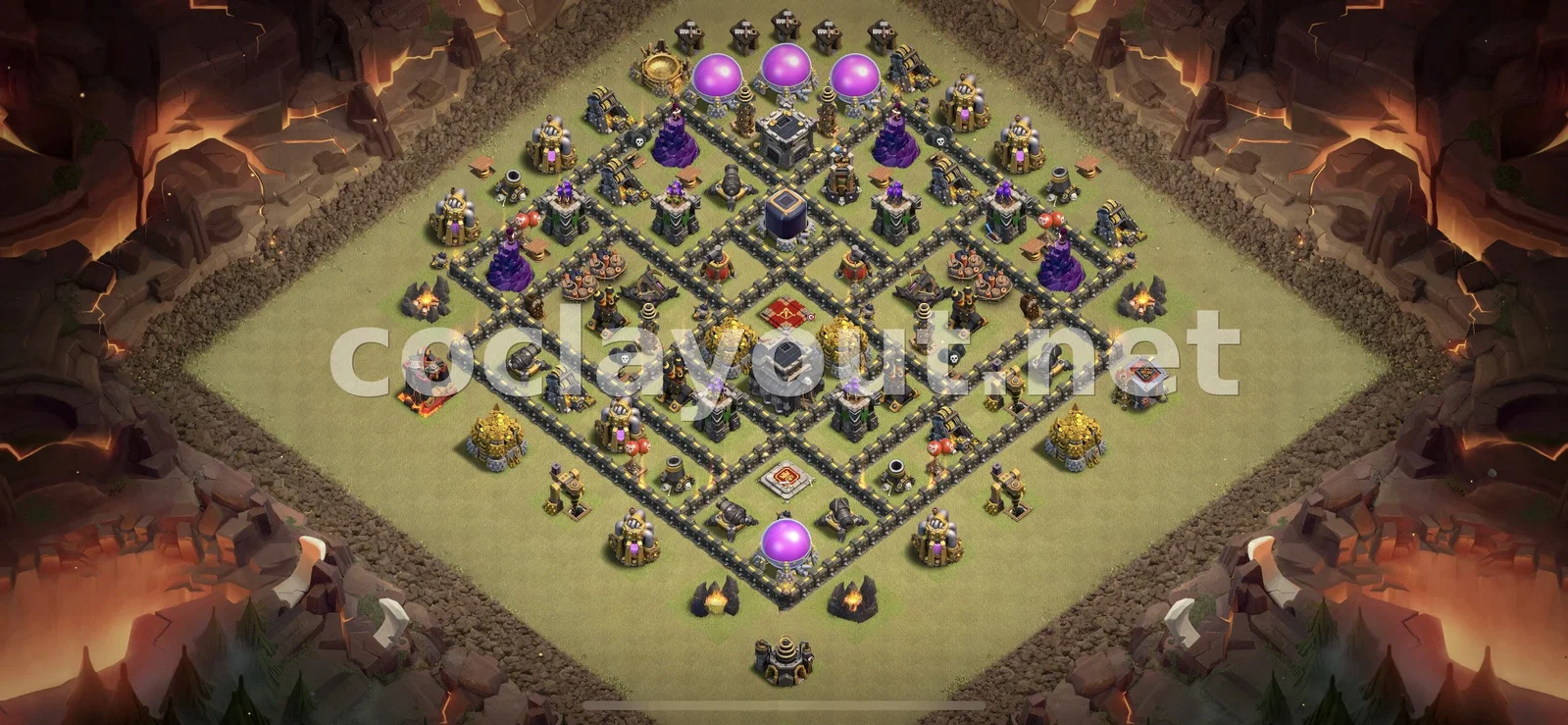 Эффективная база для войны TH9 – превью расстановки TH9