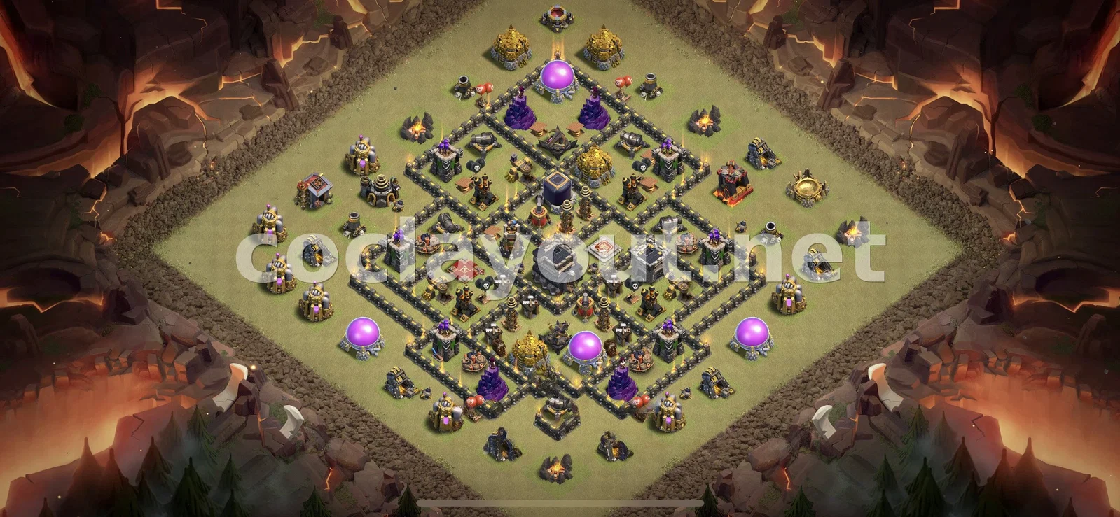 Эффективная база для войны TH9 – превью расстановки TH9