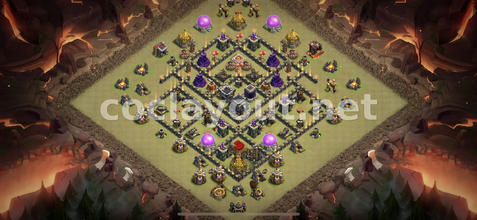 Эффективная база для войны TH9 – превью расстановки TH9