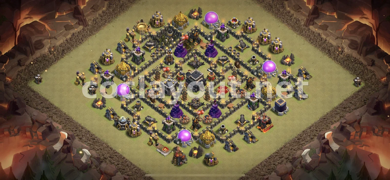 قاعدة حرب TH9 فعالة للمنافسة – معاينة تصميم TH9