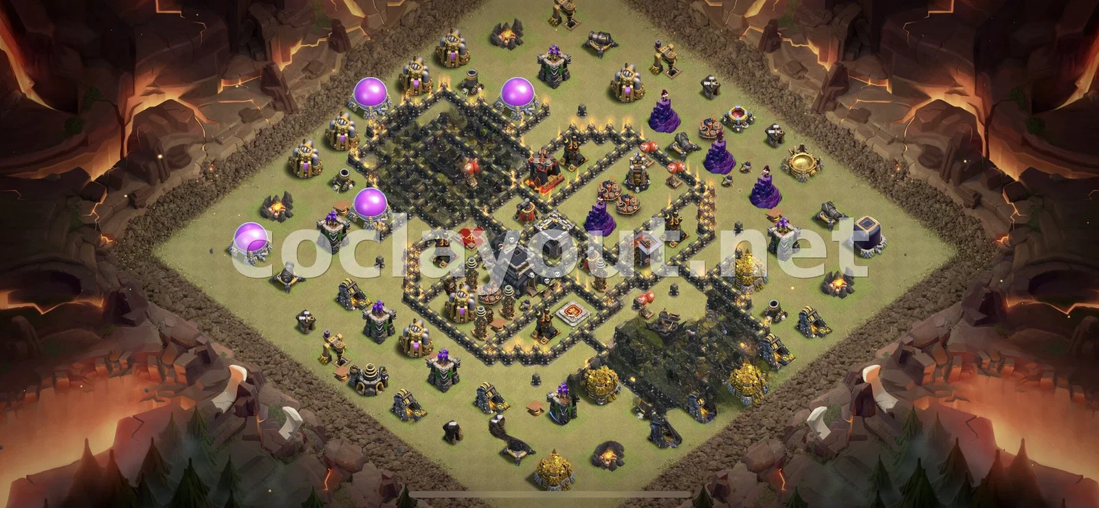 أفضل تصميم قاعدة حرب TH9 لانتصار العشيرة – معاينة تصميم TH9
