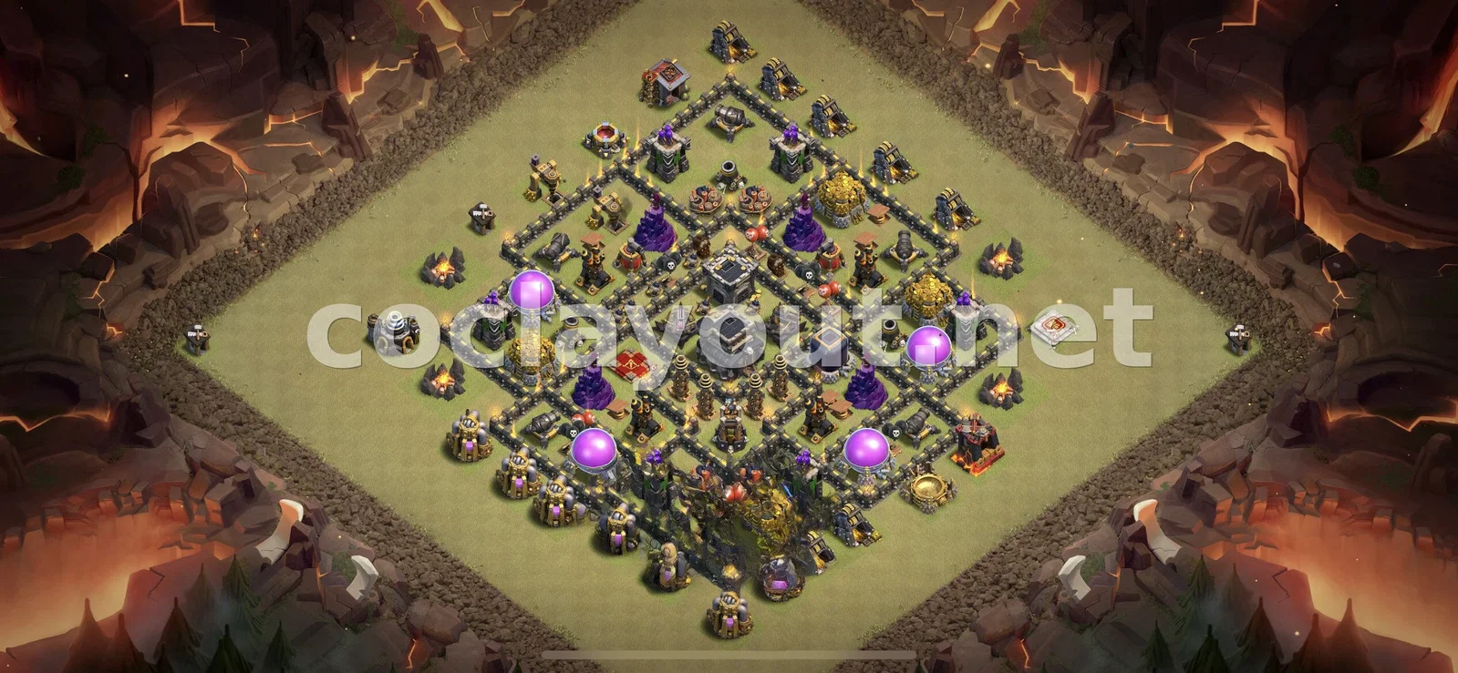 Meilleure base de guerre TH9 pour Guerre de clans – aperçu du plan TH9
