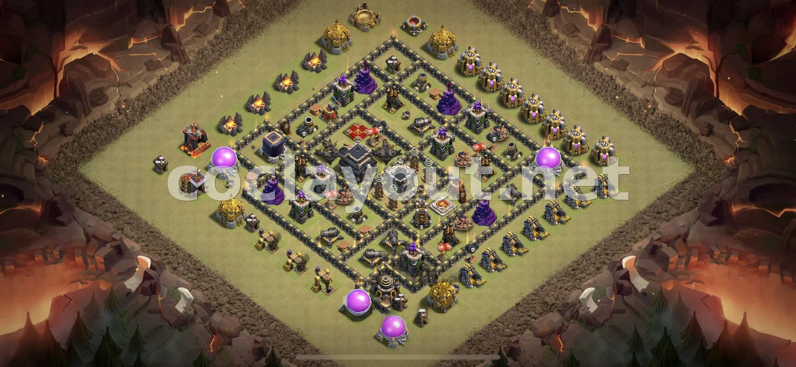 أفضل تصميم قاعدة حرب TH9 لانتصار العشيرة – معاينة تصميم TH9