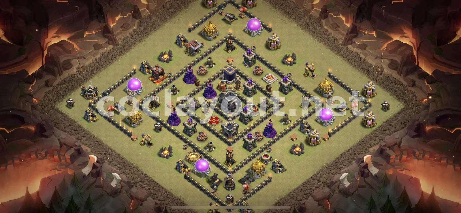أفضل تصميم قاعدة حرب TH9 لانتصار العشيرة الجديد – معاينة تصميم TH9