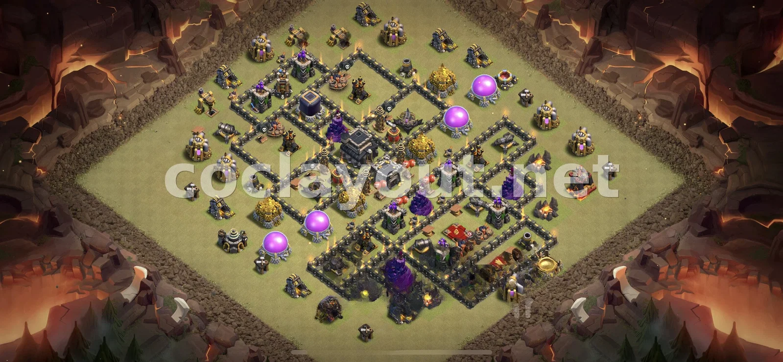 أفضل تصميم قاعدة حرب TH9 للانتصار في حرب العشائر – معاينة تصميم TH9