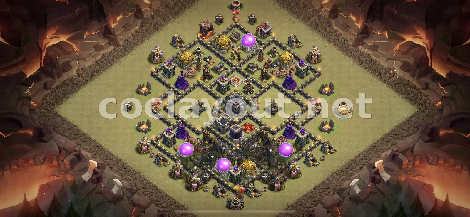 Base de Guerre TH9 #122 – aperçu du plan TH9