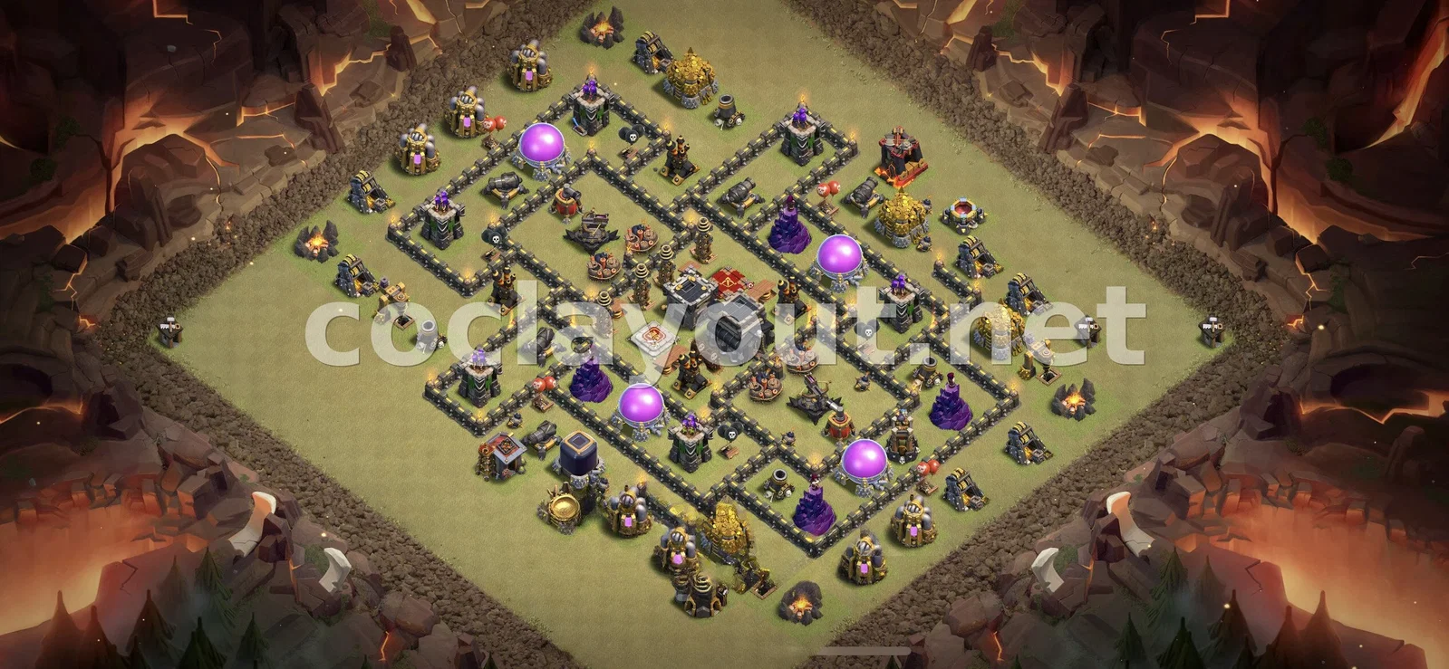 أفضل قاعدة حرب TH9 للدفاع عن القرية – معاينة تصميم TH9