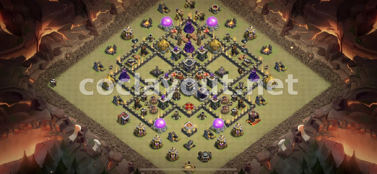 أفضل قاعدة حرب TH9 للدفاع في العشائر – معاينة تصميم TH9