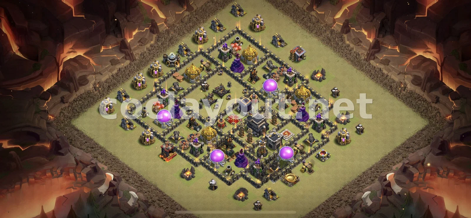أفضل قاعدة حرب TH9 للدفاع في حرب العشائر – معاينة تصميم TH9