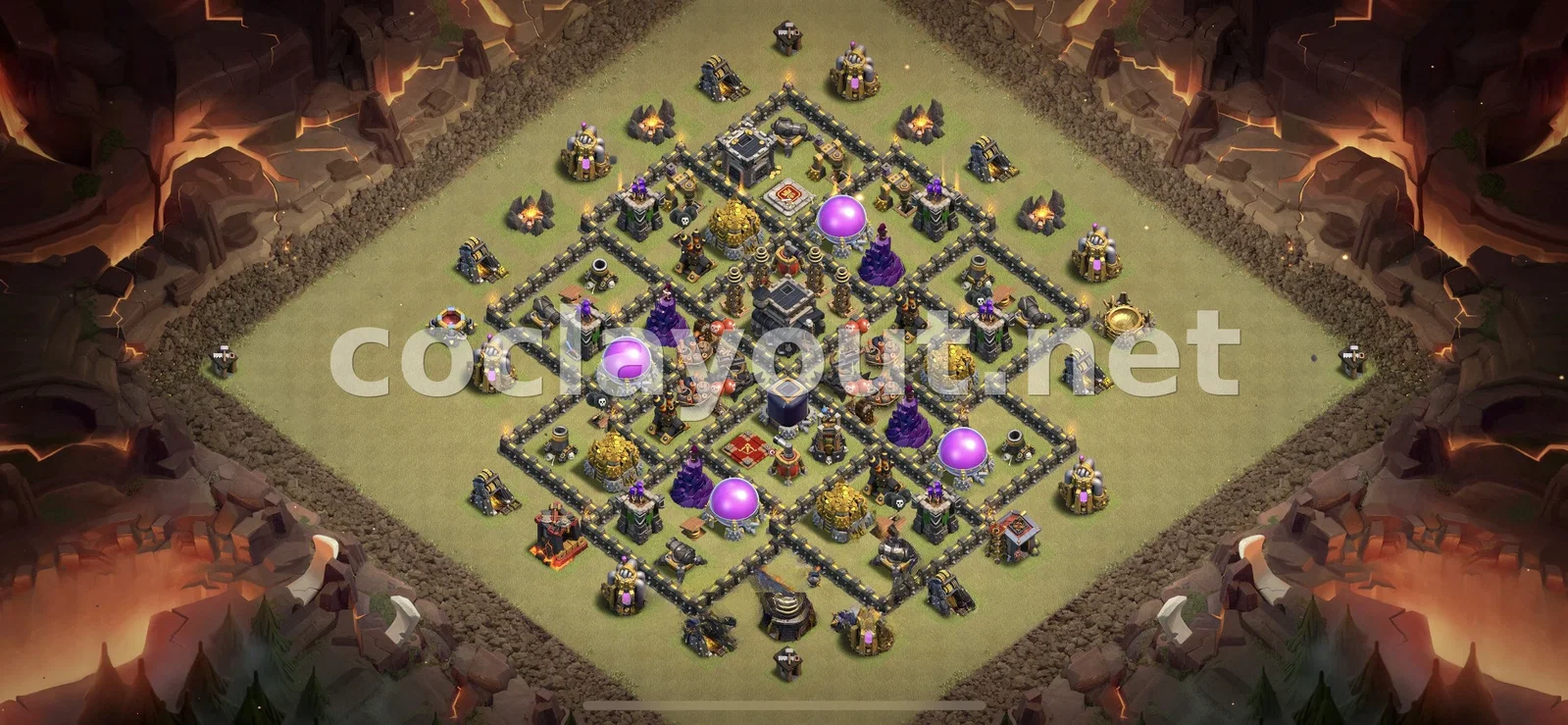 أفضل قاعدة حرب TH9 لانتصار العشائر – معاينة تصميم TH9