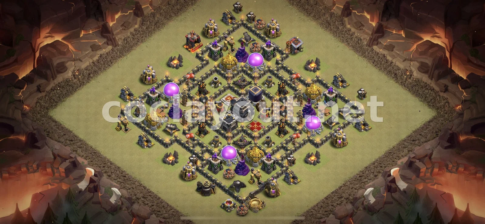 Meilleure base de guerre TH9 pour Clash de Clans – aperçu du plan TH9