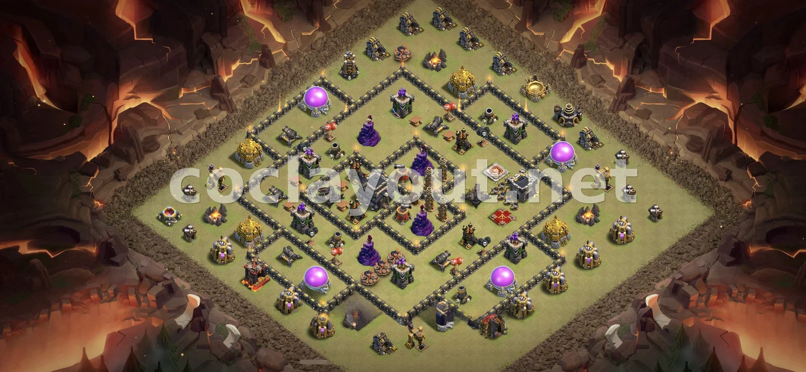 أفضل قاعدة حرب TH9 للدفاع في حرب العشائر – معاينة تصميم TH9