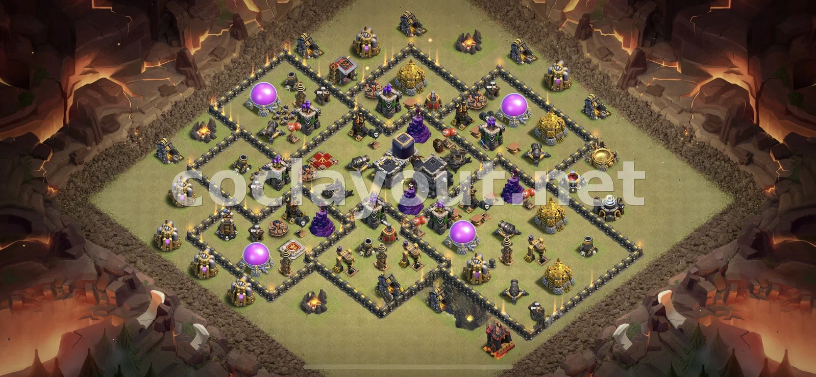 قاعدة حرب TH9 فعالة – معاينة تصميم TH9