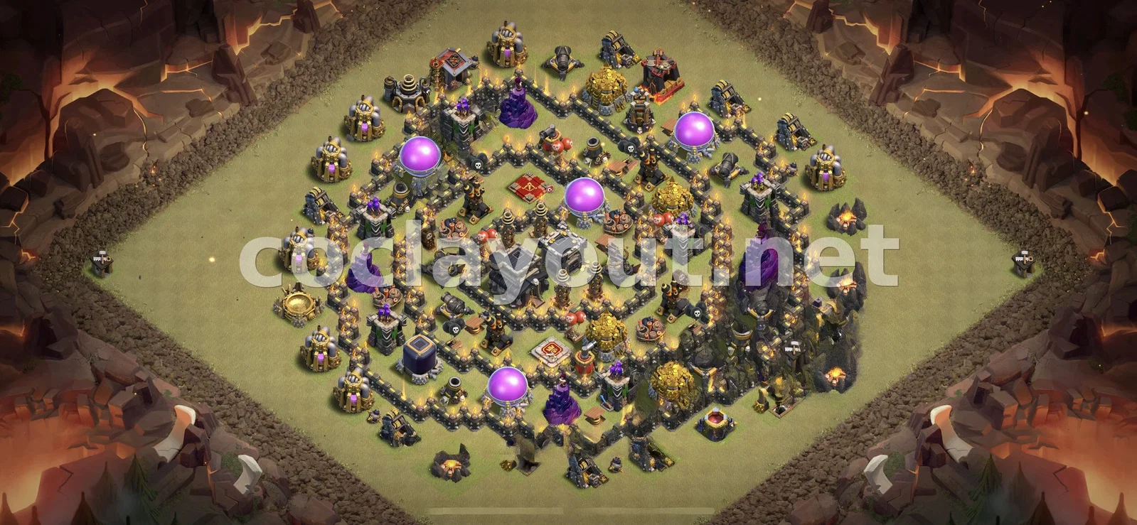 أفضل تصميم قاعدة حرب TH9 لانتصار العشيرة – معاينة تصميم TH9