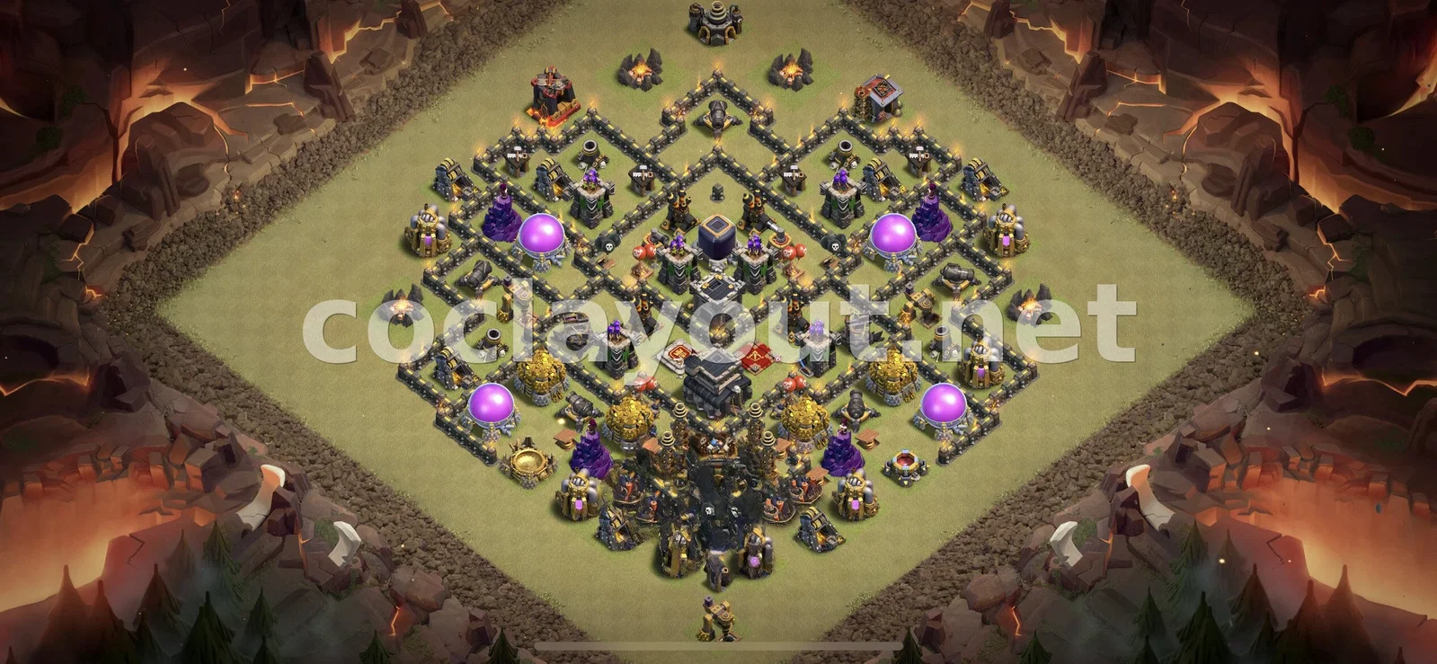 أفضل تصميم قاعدة حرب TH9 لانتصار العشيرة – معاينة تصميم TH9