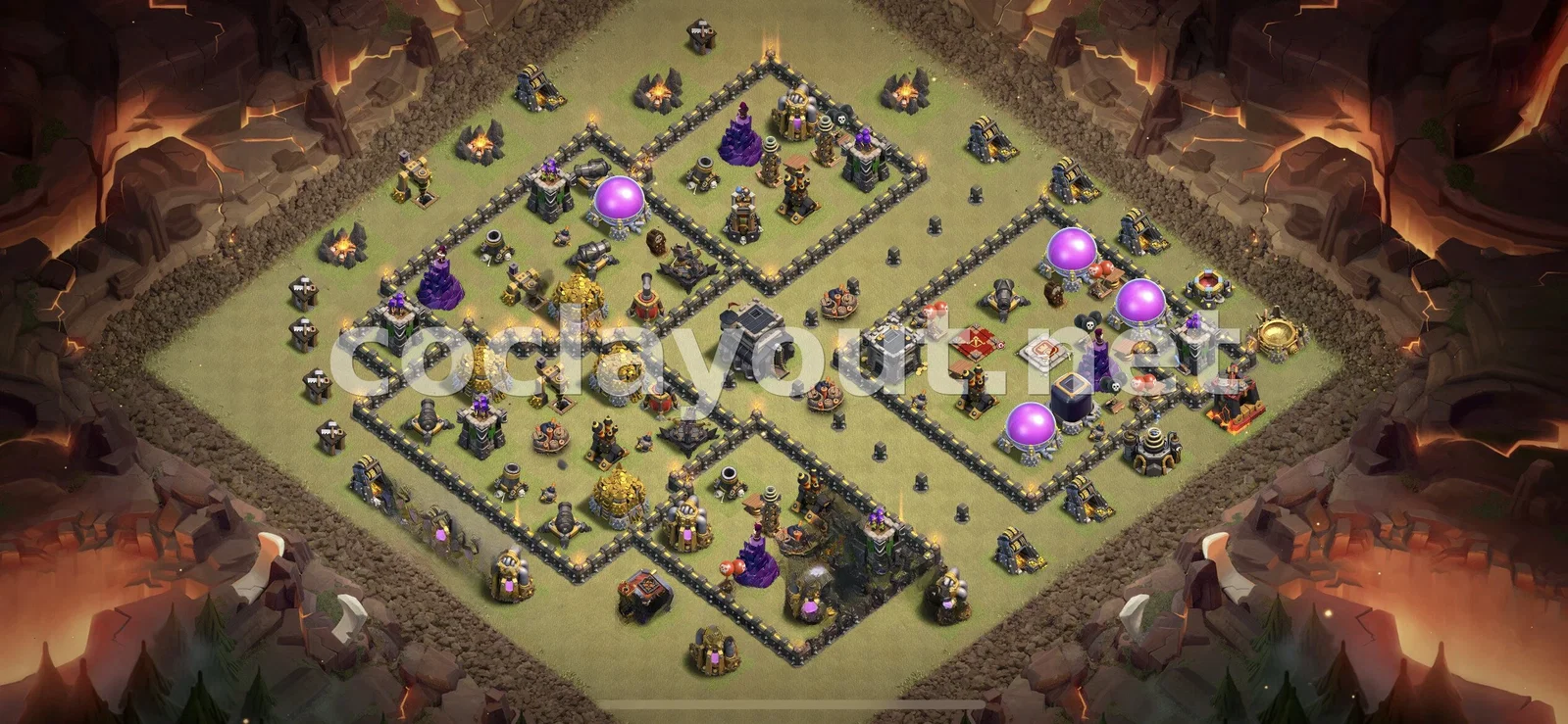 أفضل تصميم قاعدة حرب TH9 احترافي لحرب العشائر – معاينة تصميم TH9